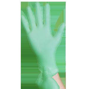 China Green Disposable Medical Nitrile Gloves XL 110mm Width factory