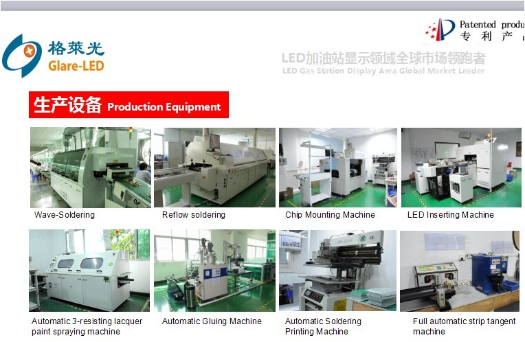 8000cd/m2 High Brightness Other Pixel Pitch IP65 LED Gas Sign 8.88 for Outdoor Display