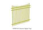 3 rails Concave Crimped top stright spear Garrison Steel Fencing Stain black