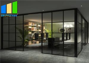 China Interior Soundproof Office Aluminum Glass Partition Wall With Shutter factory