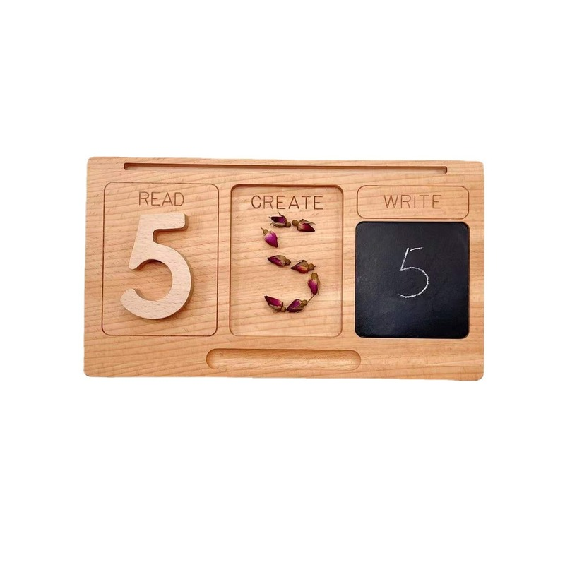 Montessori Early Education Toys Number Tracing Board Learning Penmanship Training Handwriting Blackboard Tray