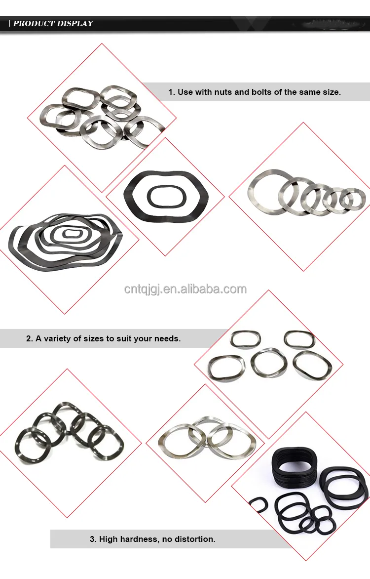 M3M4M5M6M8M10M12M14M16M18M20M22M24M27m30 A2/A4 Alloy Steel 65mn Wave Spring Washer DIN137 Countersunk