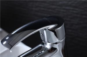 China Bathroom Vanity Sink Faucets Waterfall Single Lever Brass Body Zinc Alloy Handle factory