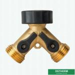 Customized Brass Garden Fittings Two Ways Garden Type Y Brass Water Pipe Hose