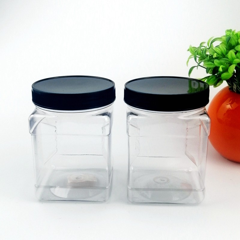 850ml Square Food Grade Gas Tight Wide Mouth Plastic Jar