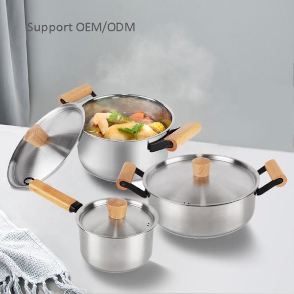 Factory Direct 3 Pieces Cooking Pot Set Kitchen Wares Set Pots And Pans Cookware