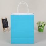 Solid Coloured Kraft Paper Bags Recyclable Environmentally Friendly For Shopping
