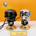 Aluminum Skull 12V 2 Eyes White Yellow Dual Color Flash Silvery Black For