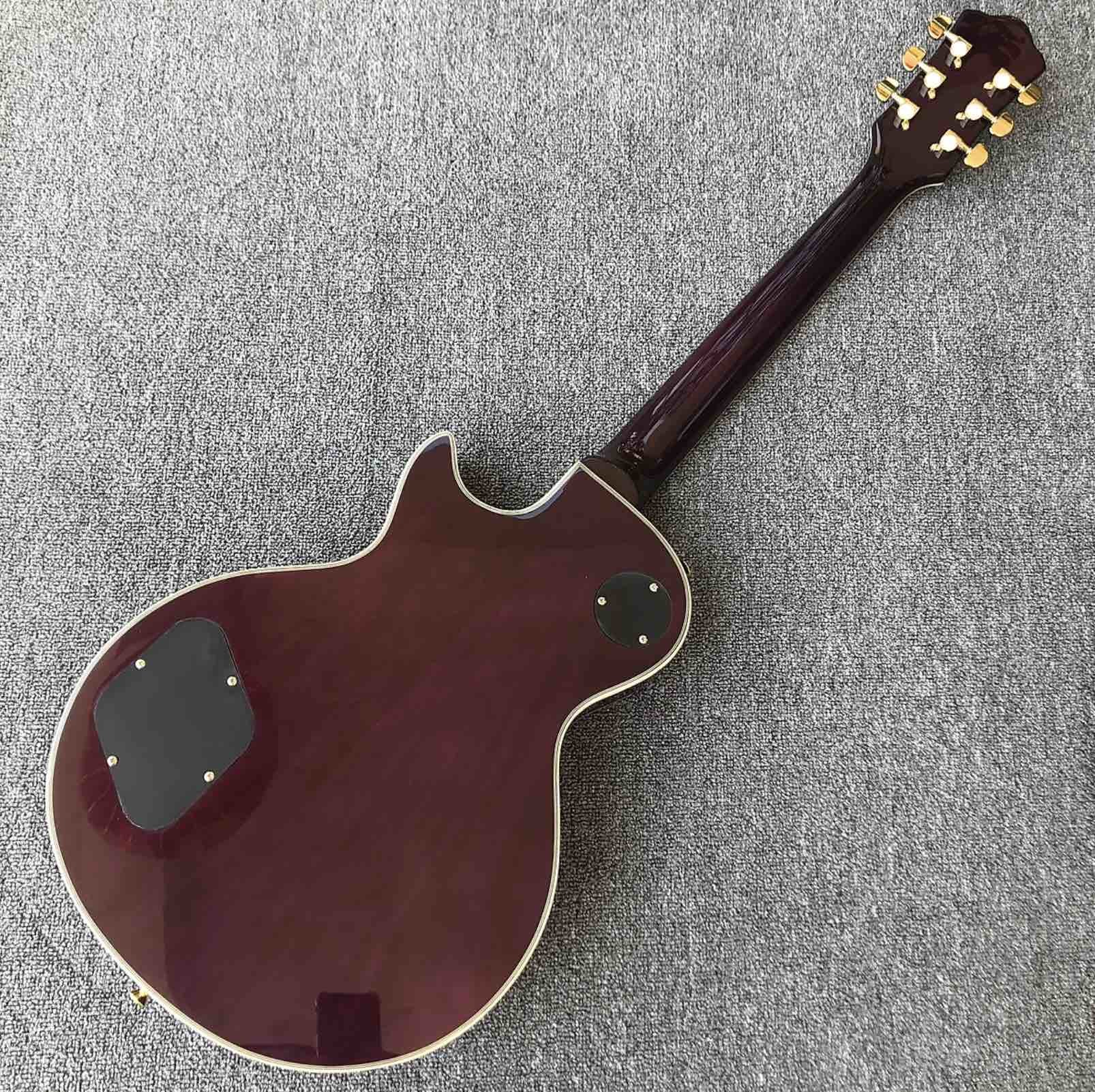 Grand Purple burl top Electric Guitar, Solid Mahogany Body 6 strings Guitarra Gloss finish