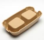 No Bend Double Bamboo Pet Bowl Luxury Design 12x16.5x7 CM For Puppy