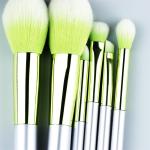 Green Eco Friendly Makeup Brush Set Soft Bristle Plastic Professional Eye Makeup