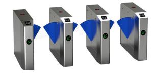 China Retractable Flap Unique Mechanism 12V DC Turnstile Gate With Card Reader factory