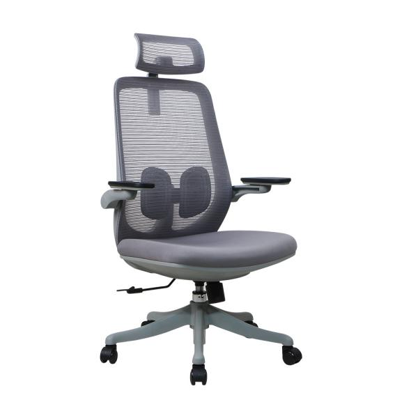 Grey High Back Ergonomic Desk Chair Mesh Ergo Office Chair With Class 4 Gas Lift