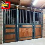 Steel Farm Fence Portable 3.5m Barn Stall Fronts With Teak Wood Double Door