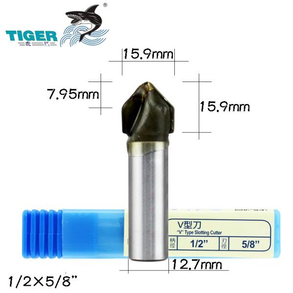 1/2 X 63mm Tiger Bit V Type Decorative Face Mill Carbide Inserts 25.4mm