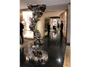 China Mirror Stainless Steel Swirl Sculpture For Outdoor Decoration factory