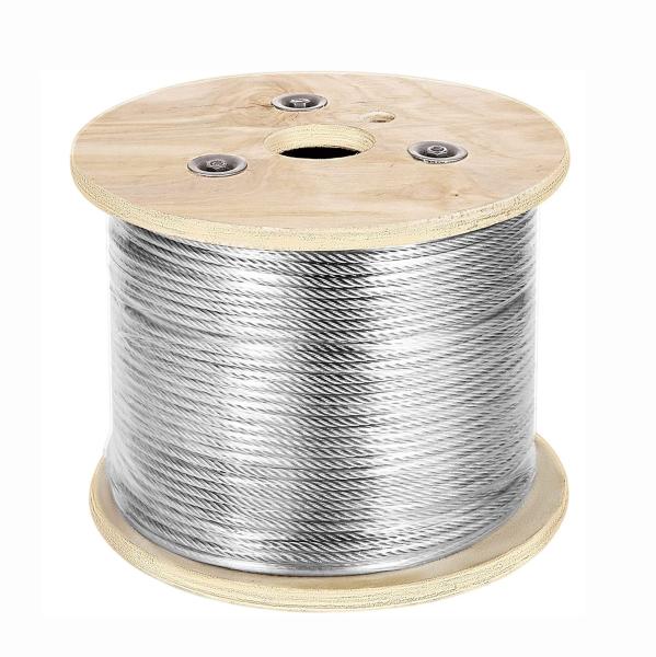 500 Ft Stainless Steel Cable T304 Wire Rope Stranded 3/16 Inch 7x19 Aircraft
