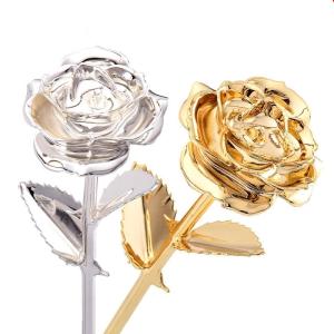 China Hot Sell 24k Gold Plated Real Rose Gold Foil Roes For Mother's Day Valentine's Day Gift factory