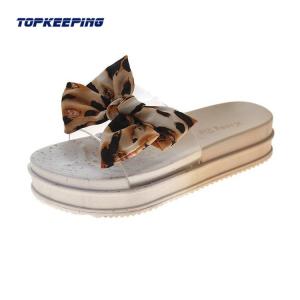 China Summer Girl Pvc Flats Bow Md Sole Women'S Rubber Slide Sandal factory