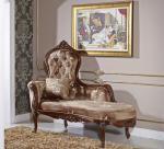 Linen European Style Chaise Lounge Healthy Sponge Soft Armrest 1750*760*1350mm