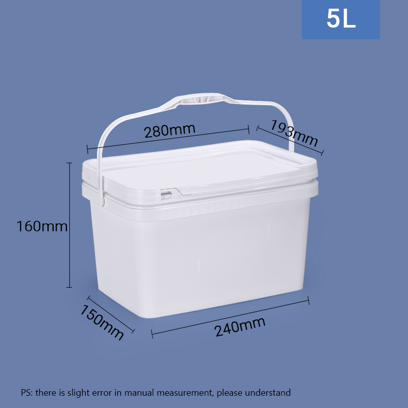 Thickened Lid Plastic Rectangle Bucket With Lid For Outdoor Fishing Camping 4 Gallon