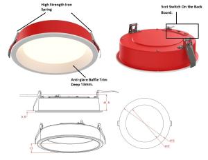 China Type-ic DIM10+DIMTR 4&quot; fire-rated recessed down light with anti-glare baffle, 120V-277V , Wet location factory
