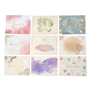 Custom Logo Design Print Luxury Folding Best Wishes Greeting Card Gold Foil