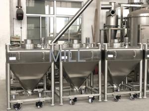 China GMP Automatic Vacuum Cone IBC Powder Tote Tank For Conveyor Stainless Steel factory