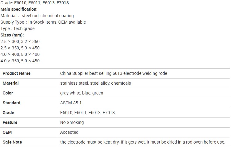 China Electrodos De Soldadura Manufacturer Electrodos 6011 Welding Electrodes 6013 Welding Rod Electrodes