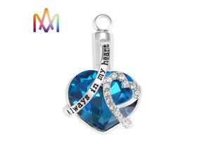China OEM Copper Forever In My Heart Urn Necklace Charms factory
