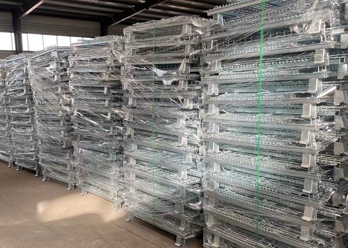100~2000kg Warehouse Wire Container Rolling Storage Cage stackable