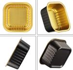 Square Black Smooth Wall Colored Aluminum Foil Bowl