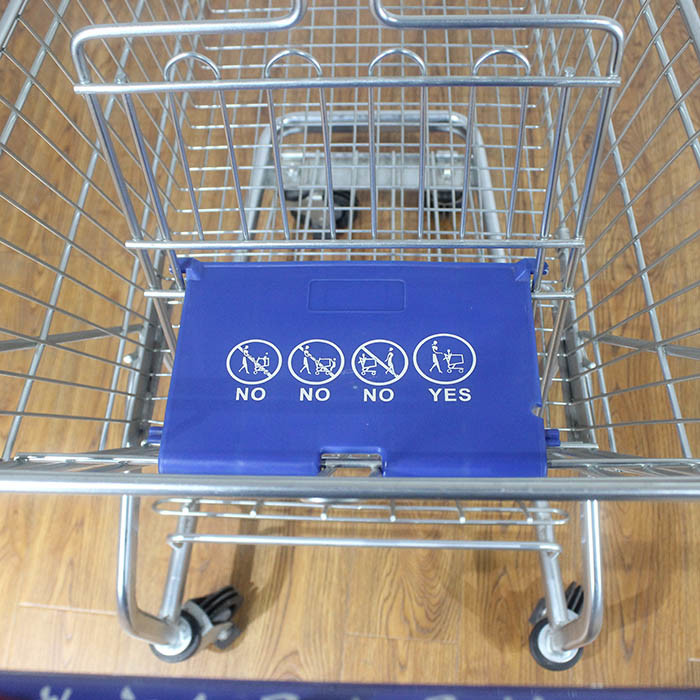 100L Grocery store Rolling Trolley Steel Powder Coating German type Steel Shopping Cart