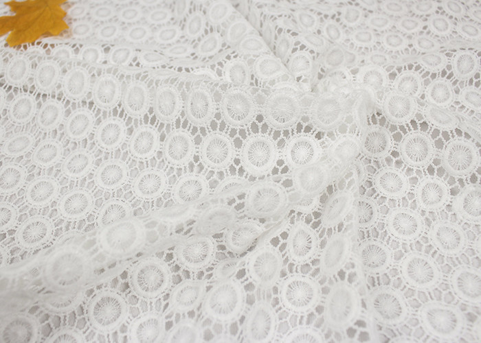 White Chemical Water Soluble Guipure Lace Fabric By The Yard For Party Sexy Dress