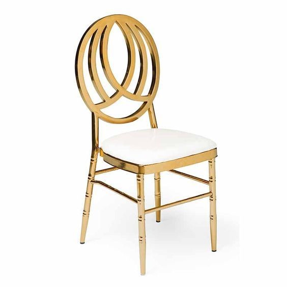 China Gold Chiavari Banquet Chair with White Cushion - Hotel Furniture factory