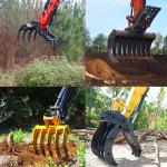 OEM Mini Excavator Rake Bucket Attachment For Land Clearing