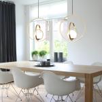 Metal Copper Color 3 Ring Glass Ball Pendant Light Electroplating