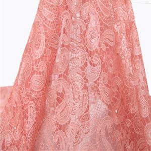 China F50280 51-52&quot; embroidery net french lace with beads and rhinestones lace for wedding dress factory