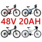 500W 26 Inch Wheel Folding Electric Bike 13AH Carbon Steel Frame