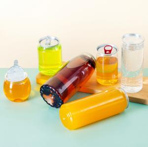China Leak proof Insulated Plastic Milk Tea Bottles Square Round Clear Screw on Lid 120ml 250ml 350ml 500ml factory