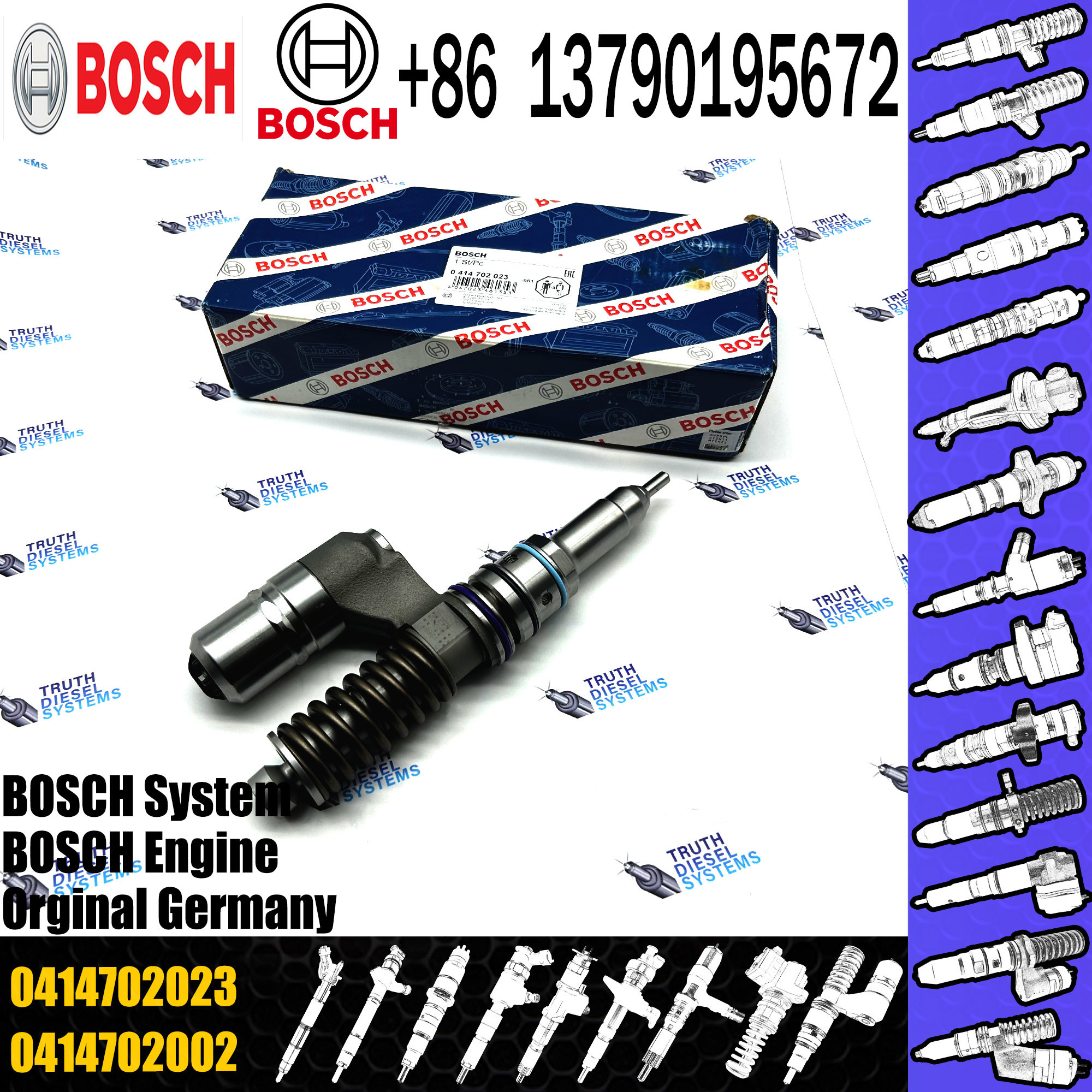 Diesel Common Rail Fuel Injector 3829644 0414702013 0414702023 For VOL Excavator Spare Parts