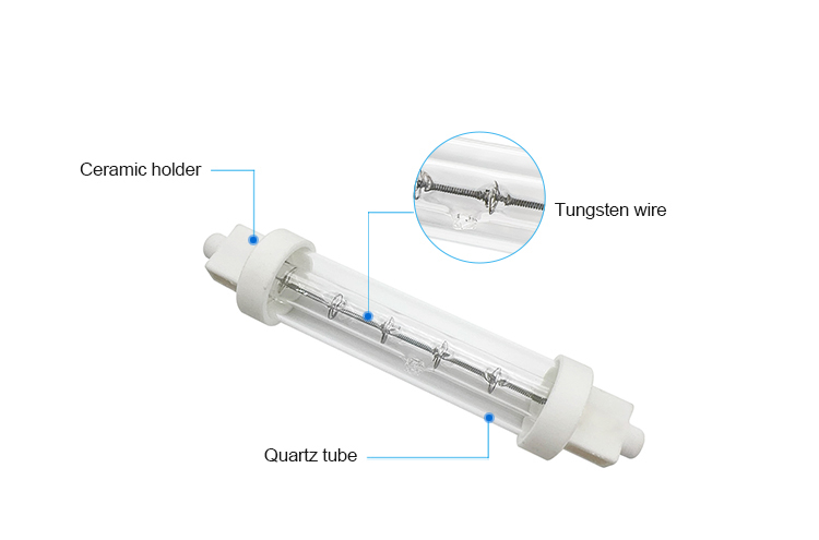 480V 1100-2600°C Filament Temperature Quartz Infrared Lamp with 630mm Heating Length for Industrial Heating