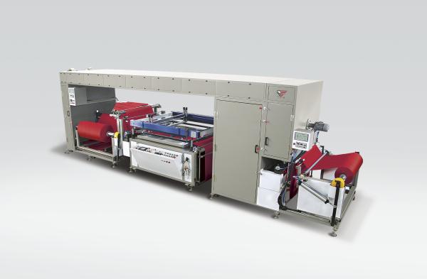 Auto two color non woven fabric roll to roll screen printing machine , 1500m