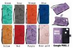 Pixel 2 Embossing 3D Butterfly Leather Bracket Stand Wallet Case with wristlet