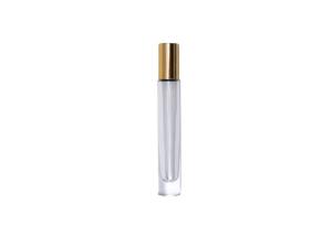China Transparent Cosmetic Glass Bottles Round 10ml Natural Bamboo Roll On Glass Perfume Bottles factory