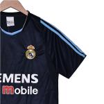 Real Madrid 2003 Retro Away Fan Edition Jersey Galactico Classic Blue and Black