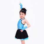 3 Colours Fancy Girls Jazz Dance Dress with Rhinestones Chocker Collar Dance