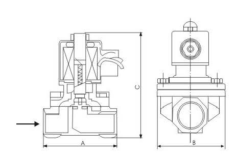 Normally Closed Submerged Solenoid Valve For Water Treatment Diaphragm Structure