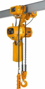 China 3 Phase Stainless Steel Chain Hoist Yellow Color Leading Crane For Lifting Goods factory