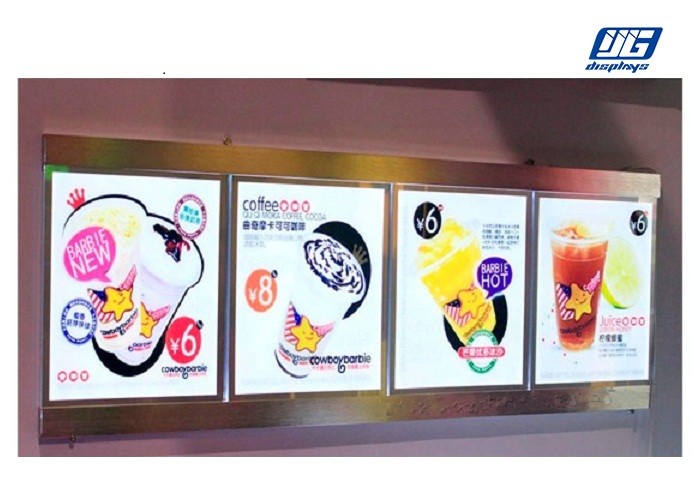Multiple Screen Combined Led Menu Light Box Crystal LED Lighting For Restaurant
